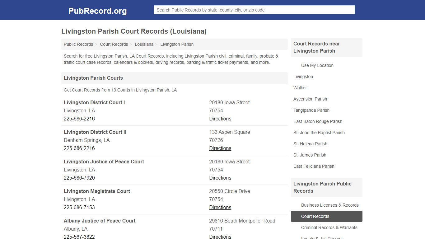 Free Livingston Parish Court Records (Louisiana Court Records)