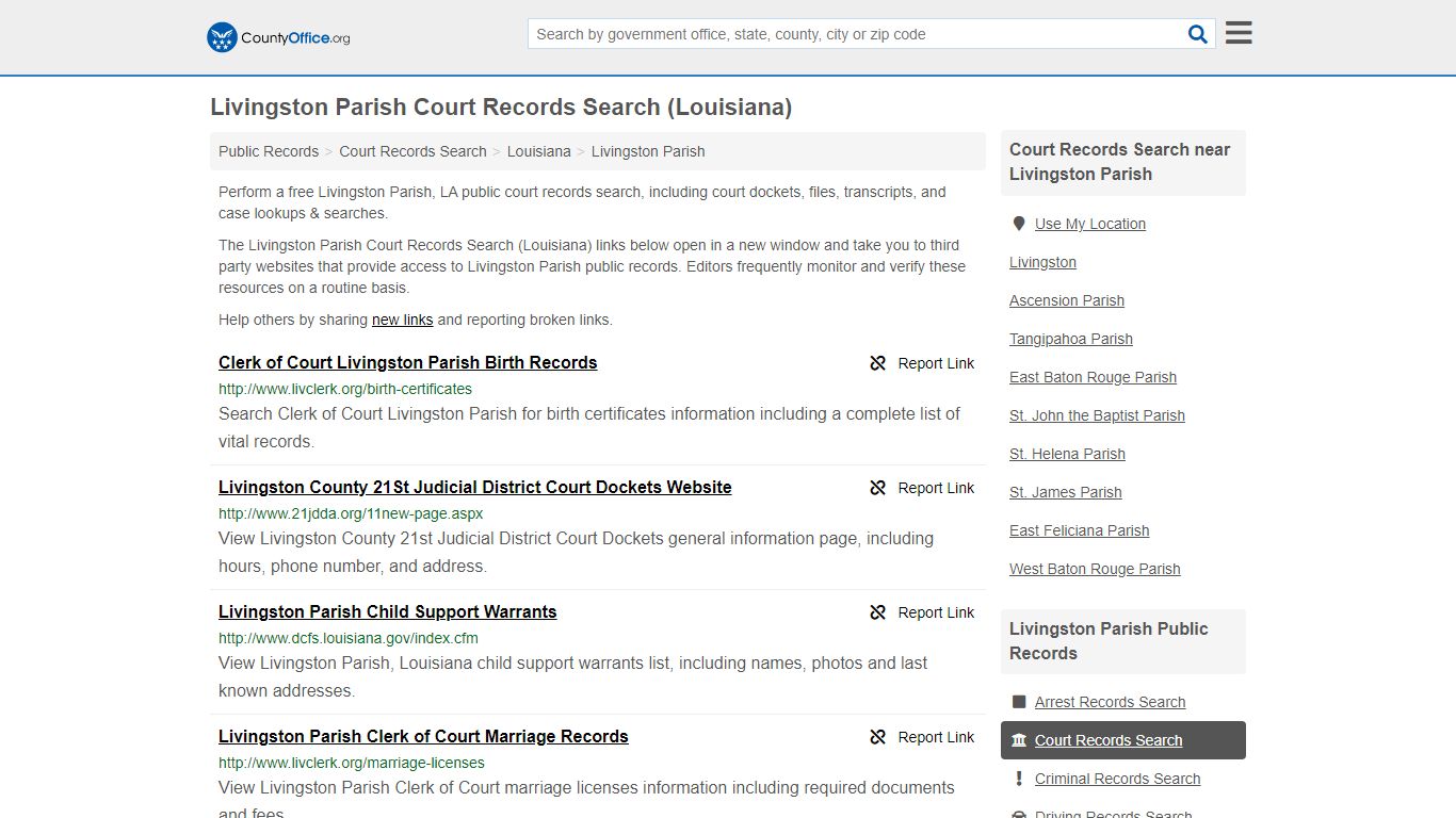 Court Records Search - Livingston Parish, LA (Adoptions ...